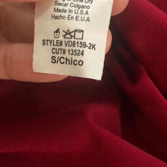 NWT PINKBLUSH Red maternity dress ruched side, long poly spandex size S - Picture 5 of 6